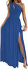 Women's One Shoulder High Split Cutout Sleeveless Elegant Sexy Cocktail Maxi Dress Looty Lush