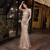 Beaded Sequined Banquet Long Halter Set Diamond Queen Fishtail Evening Gown Looty Lush