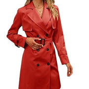 European And American Autumn Women's Double Breasted Fashion Casual Trench Coat Looty Lush