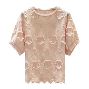 Sweet Cover Belly Slimming Lace Blouse Top