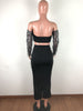 Fashion Sexy See-through Mesh Sequins Tassel Two-piece Set Looty Lush