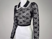 Looty Lush Long Sleeve Elegant Waist Shirt Lace Shirt