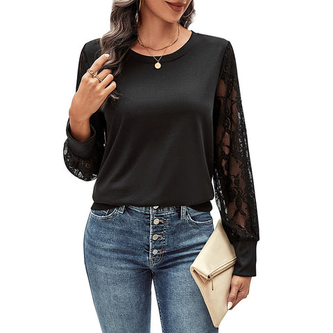 Looty Lush Women's Lace Long-sleeved Shirt