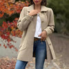 New Women's Polo Collar Solid Color Casual Bow Woolen Coat Looty Lush