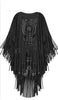 Women's Suede Hollow Fringed Short Sleeve Jacket Looty Lush