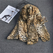 Female Fashion Simple Leopard Print Chiffon Scarf Looty Lush