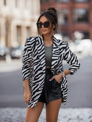 Fashion Printing Lapel Long Sleeve Suit Coat Looty Lush