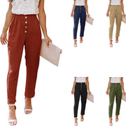 Women's Casual Loose And Comfortable Pant Belt Pocket Elastic Pants Looty Lush